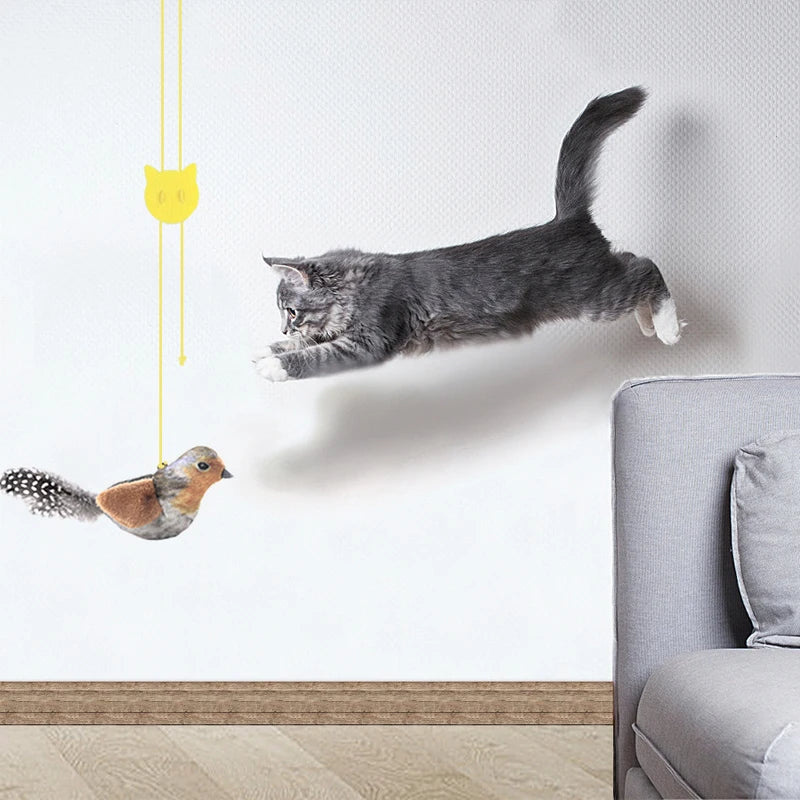 Lifelike Bird Simulation with Catnip Cat Teaser & Cat Toys.