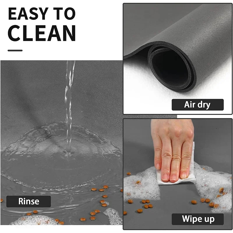 Absorbent Pet Feeding Mat for Dog and Cat Food and Water.