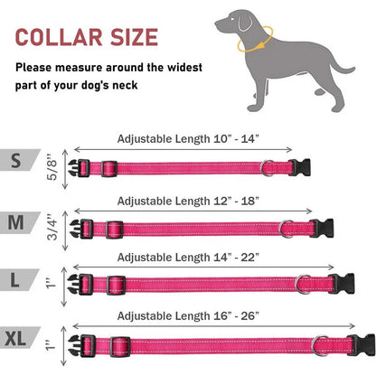 Adjustable Reflective Dog Collar Strap.