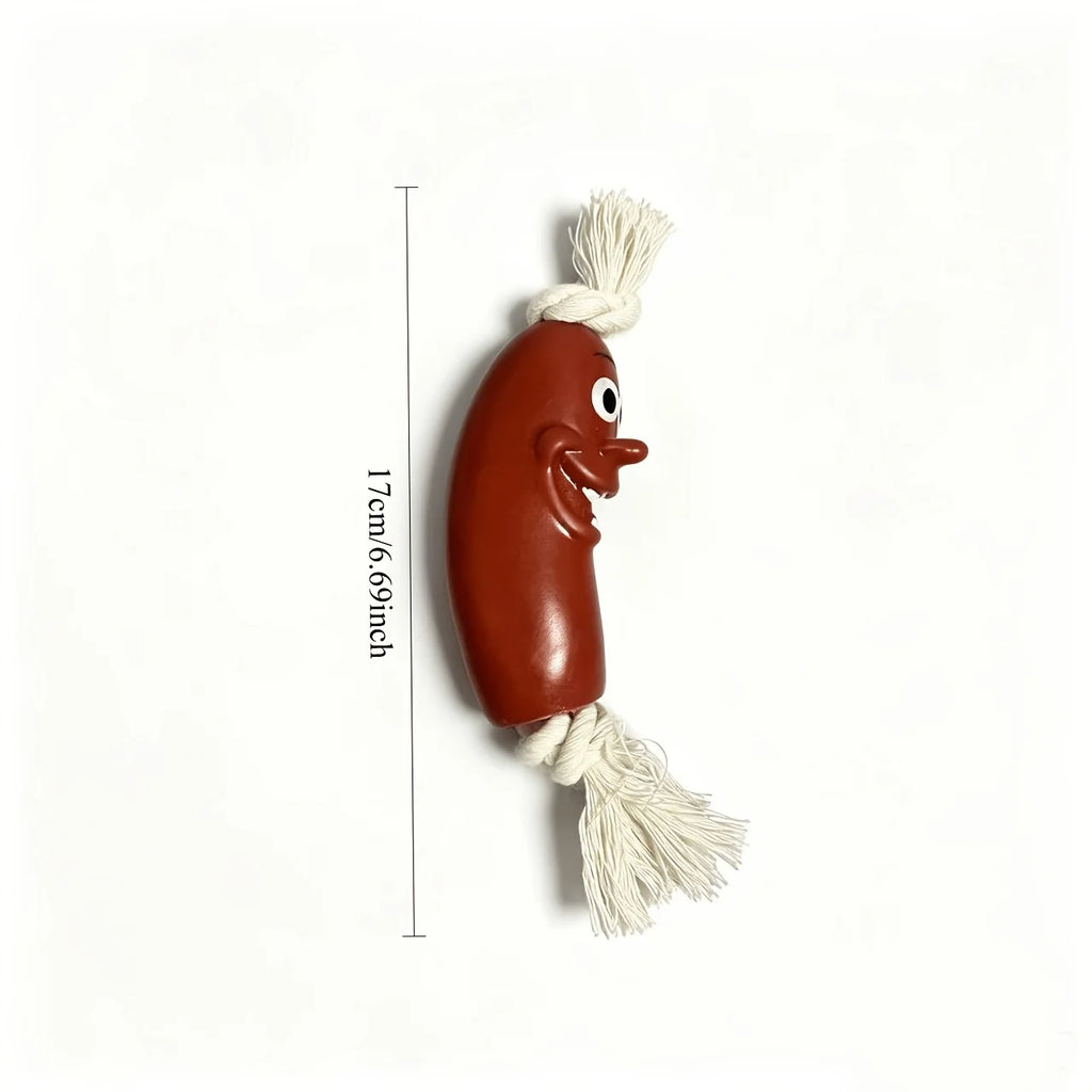 Pet Toy Sausage or Dog Bite Toy with Rope (Two Pieces).