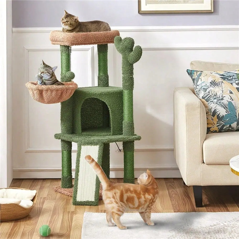 Cat Tree Tower, 5 Scratching Posts, and Perch Basket,