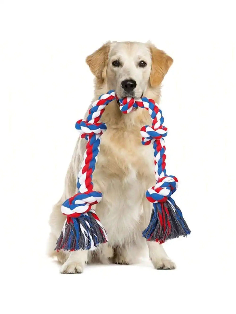 Tough Twisted Rope Toy With 5 Knots for Aggressive Chewers, Interactive Heavy Duty Toys For Medium and Large Dogs.