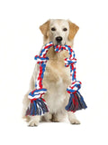 Tough Twisted Rope Toy With 5 Knots for Aggressive Chewers, Interactive Heavy Duty Toys For Medium and Large Dogs.