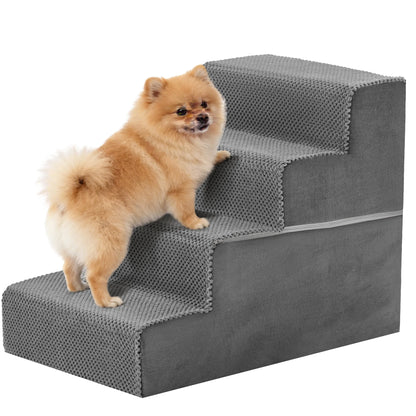 3-5 Step Right Angled Foam Dog Stairs Ramp for Small Dogs. Non-Slip Indoor Pet Ladder Ramp Stairs for Home.  3 Step, 4 Step and 5 Step Options Available.