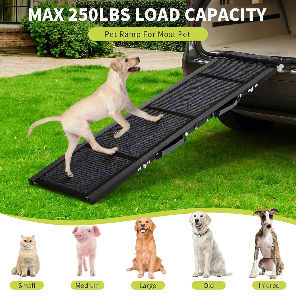 Folding Dog Car Ramp For Large Dogs up to 250 lbs.