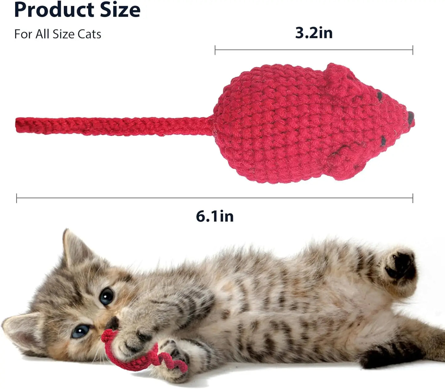 Handmade Yarn Mice Toys with Catnip.