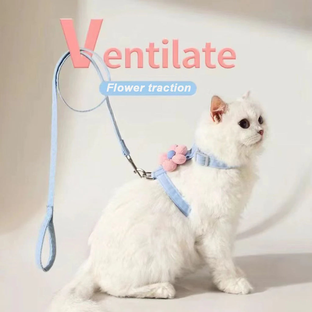 Cat Harness and Leash Set Adjustable, Leash is Breathable. Pet Harness is for Cats and  Small Dogs.