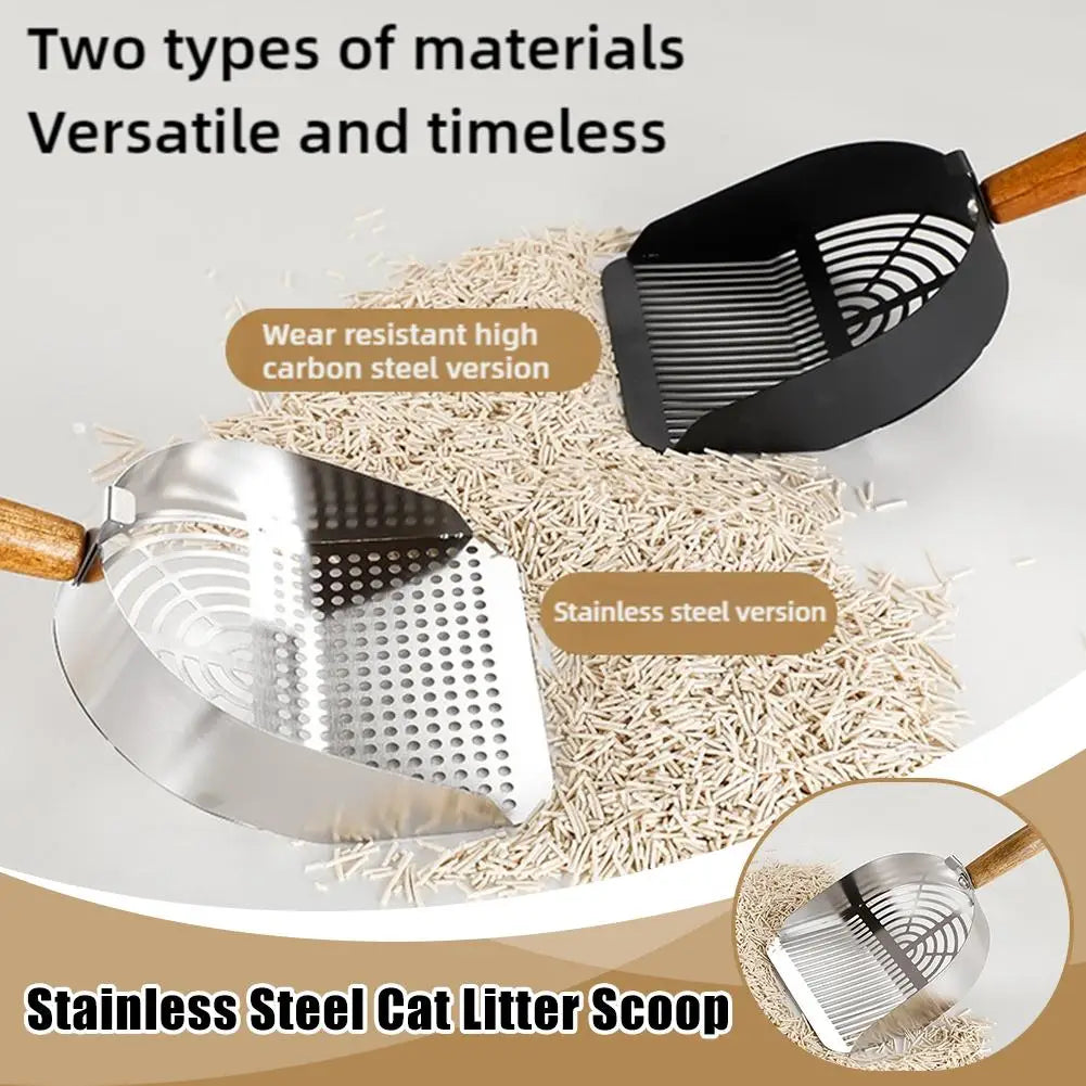 Steel Cat Litter Scoop,  Long Handle Shovel Cleaning Tool For Tofu and Litter in Litter Box.