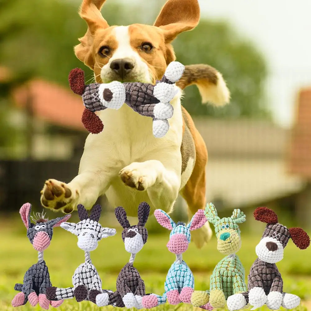 Plush Squeaky Puppy Interactive Chew Toys.