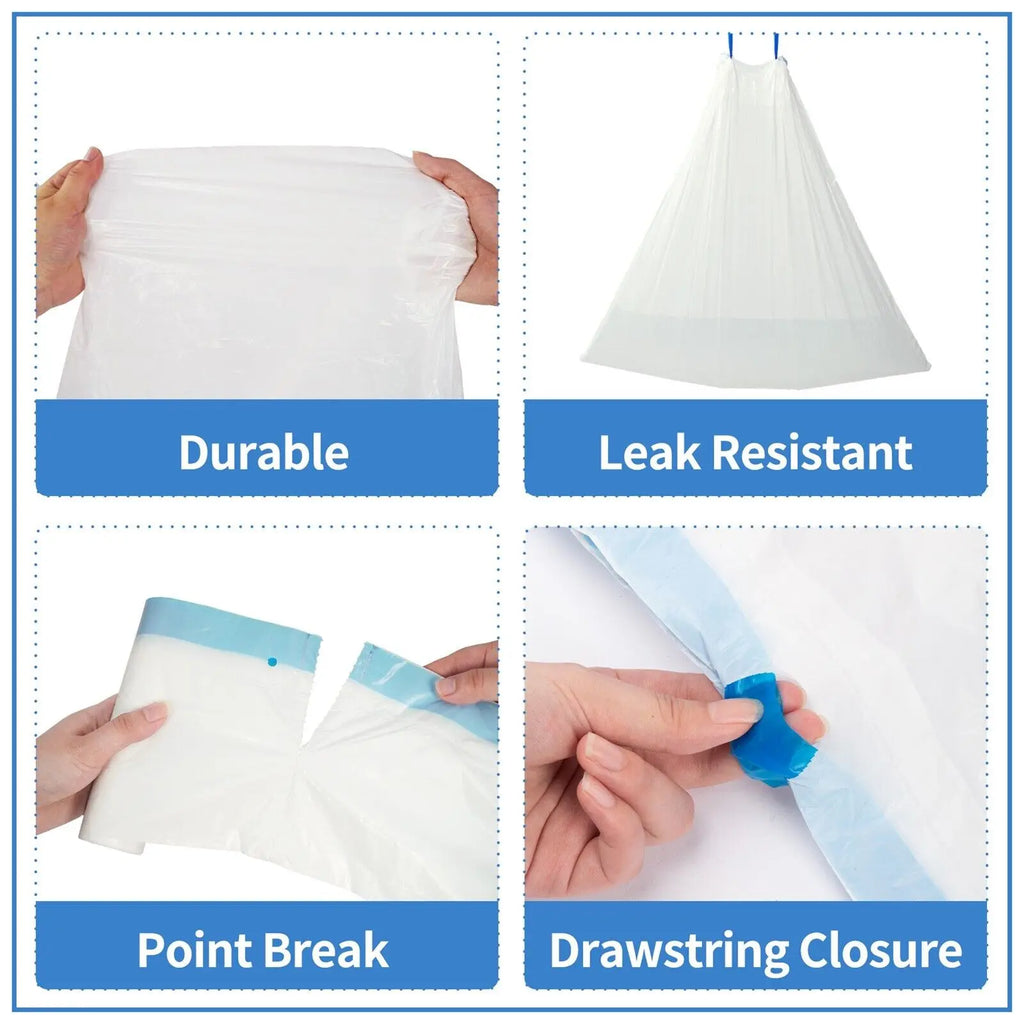 DOEL Self-Cleaning Cat Litter Box Poop Bags Drawstring Design, 17x19 in/45x50 cm, 60 Count.