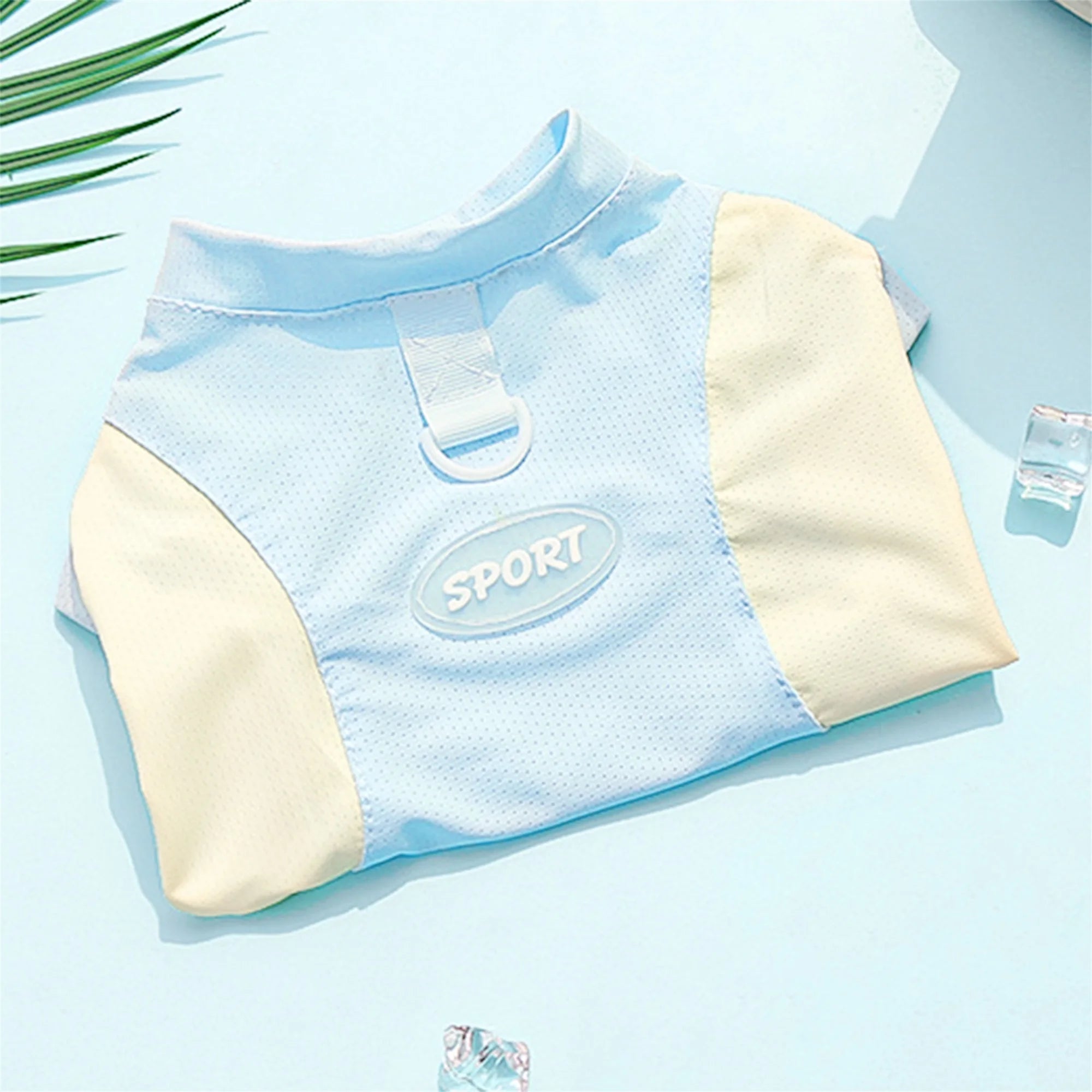 Breathable Cooling Dog T-Shirt with Ice Silk Material for Cats and Puppies - Lightweight and Soft Pet Tank Tops in Contrast.