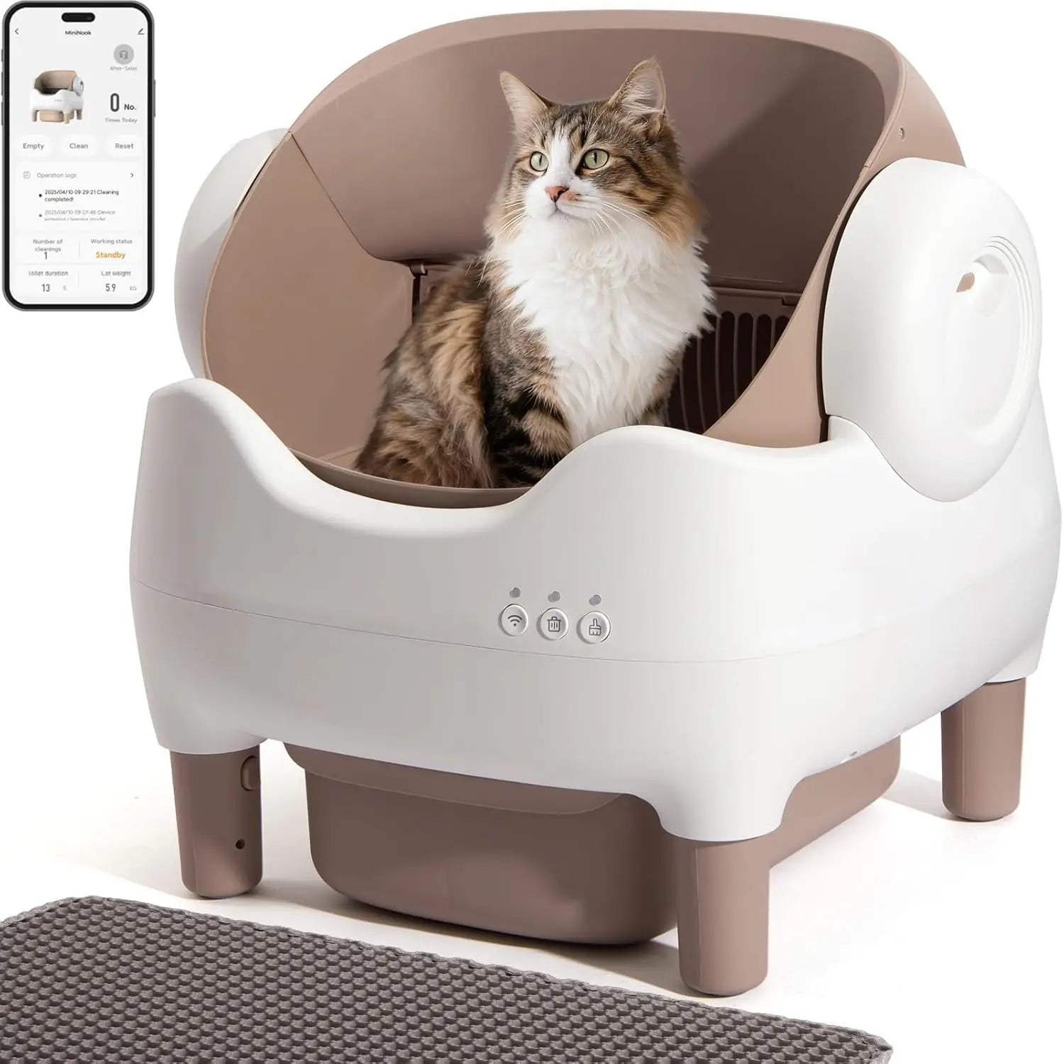 Automatic XL Litter Box, Self Cleaning Cat Litter Box, Smart with Wi-Fi App.