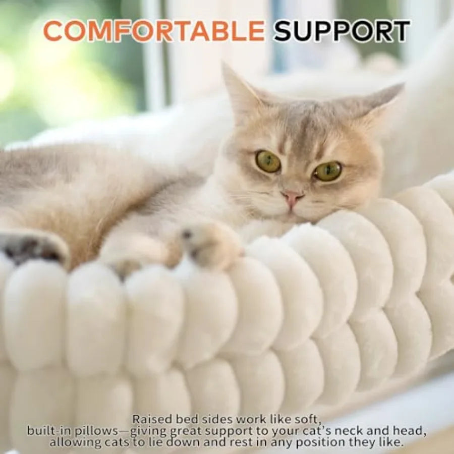 Window Perch for Indoor Cats.  Hammock for Window with Reversible Cushion,  Foldable Cat Window Bed for Cats and Kittens.
