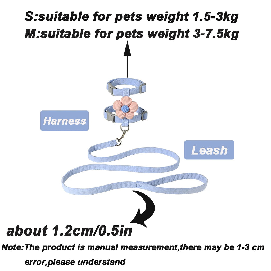 Cat Harness and Leash Set Adjustable, Leash is Breathable. Pet Harness is for Cats and  Small Dogs.