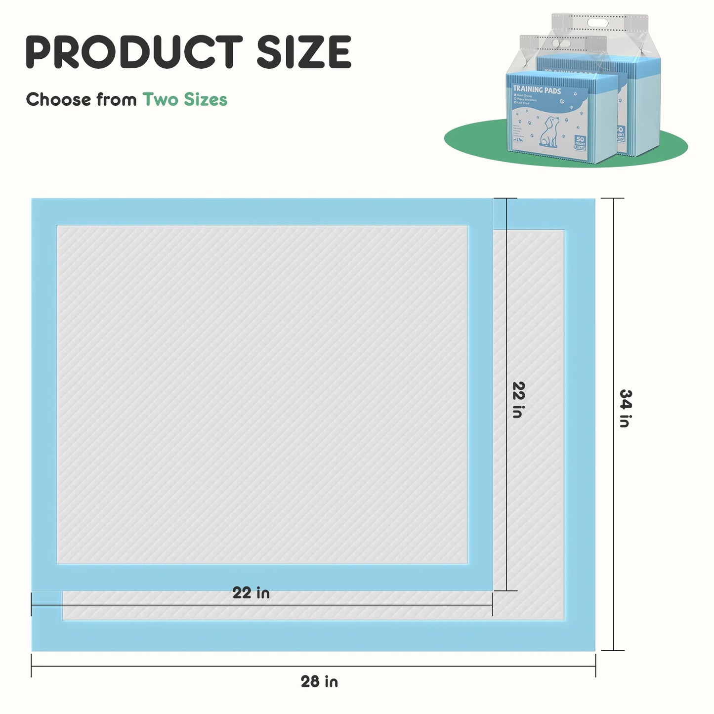Super Absorbency Pee Pads for Puppies & Dogs.(22 x 22)