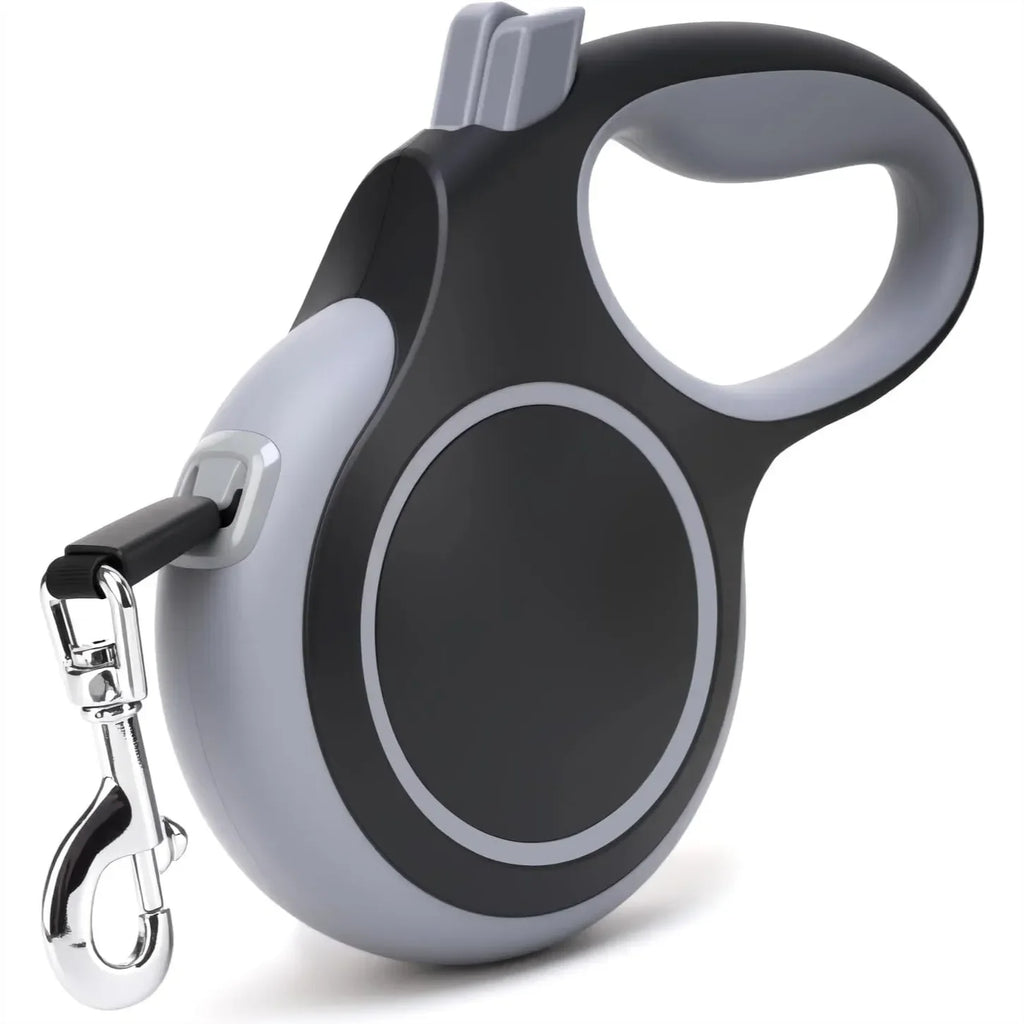 26 Ft Retractable Dog Leash Heavy Duty For Dogs Up To 110 lb.  Anti-Slip Rubberized Handle One Handed Brake Strong Nylon Tape.