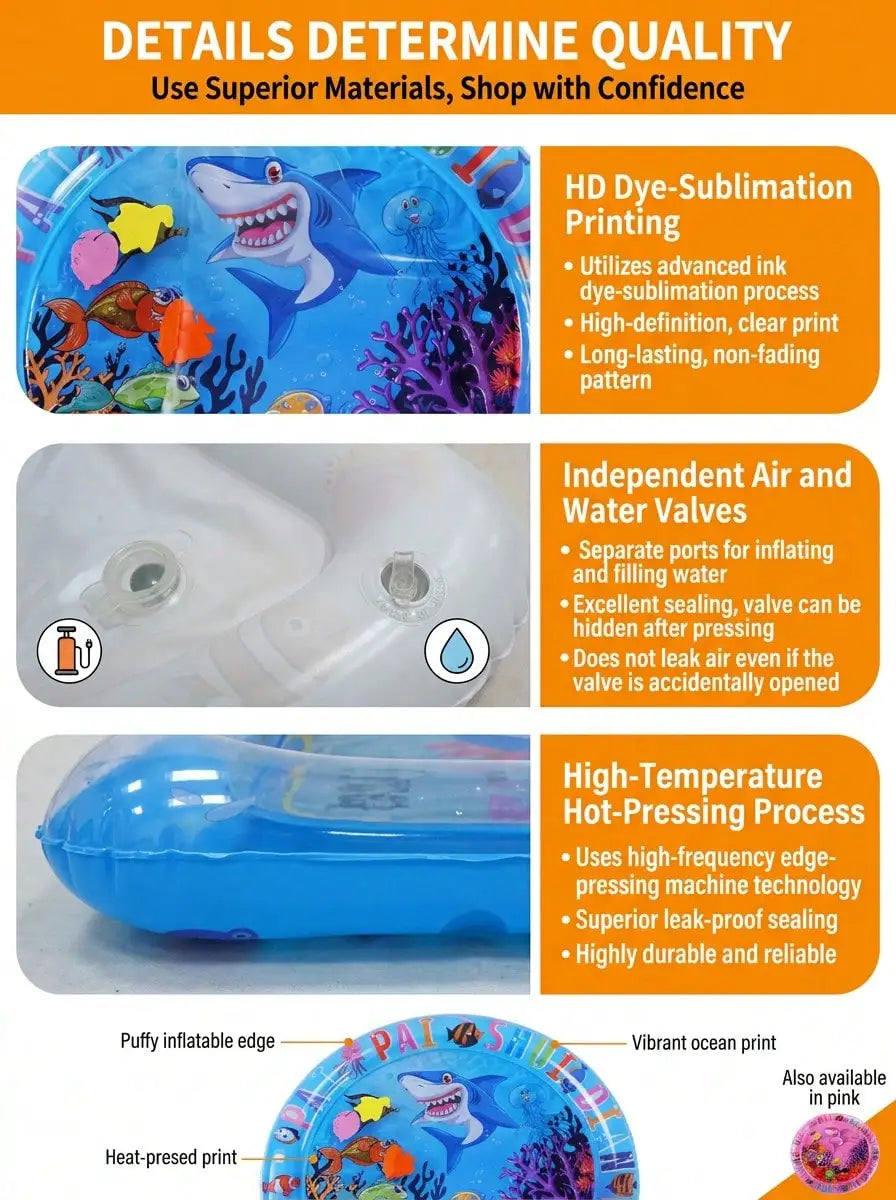 Water Filled Inflatable Round And Square Cat and Dog Water Sensory Play Mat.