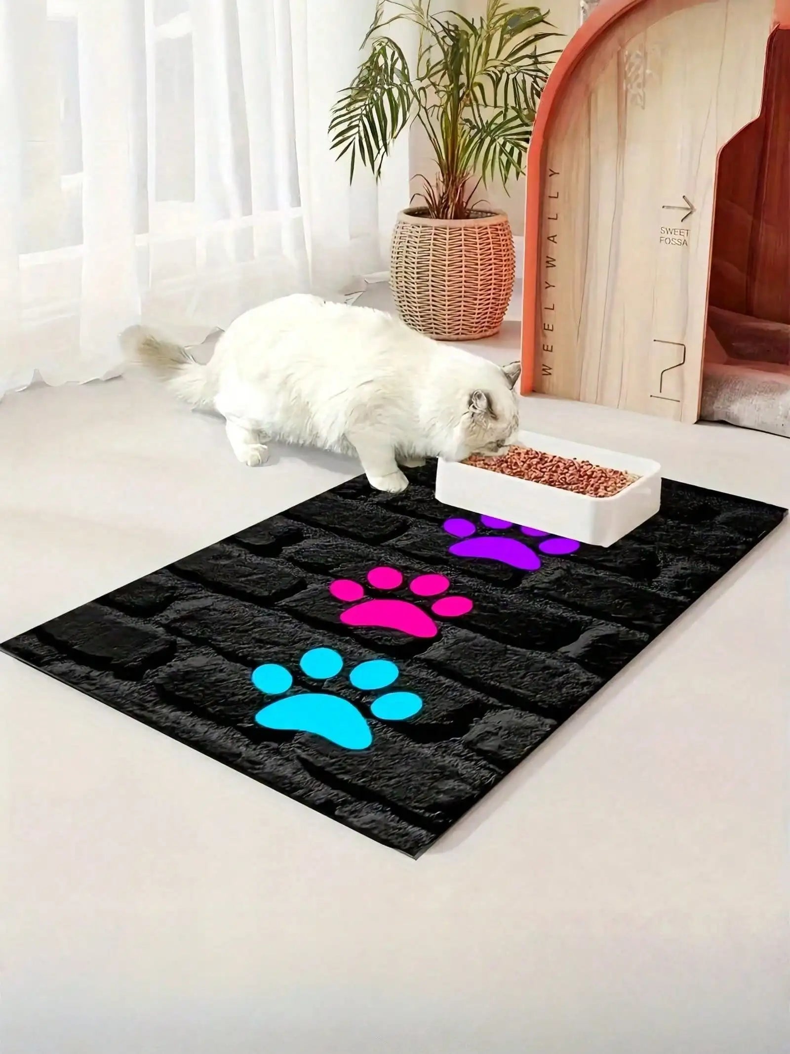 Paw Print Pad, Dog & Cat Small Feeding Mat.