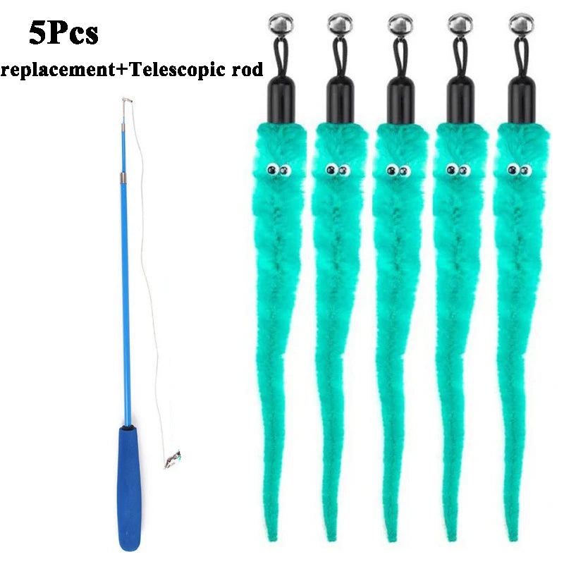Replace Plush Cat Toy Worms, and Stick