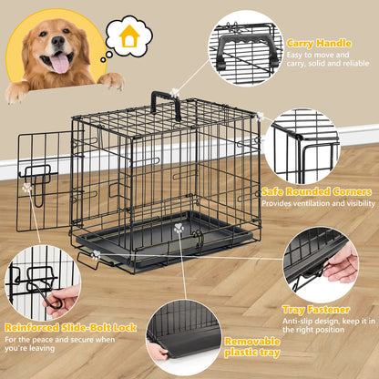 18 Inch Single Door Dog Crate Metal Pet Kennel.