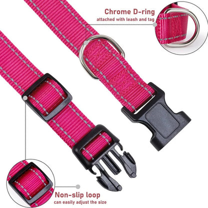 Adjustable Reflective Dog Collar Strap.