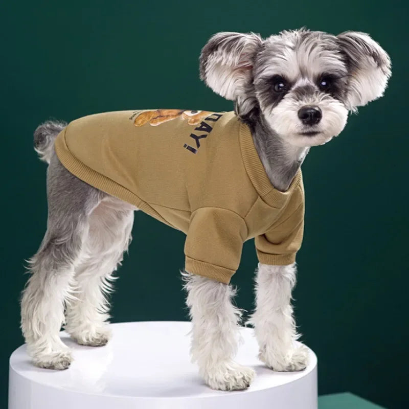 Dog and Cat Warm Pullover Sweatshirt with a Bear Pattern. Shirt for S/M Dog/Cat and Puppies.