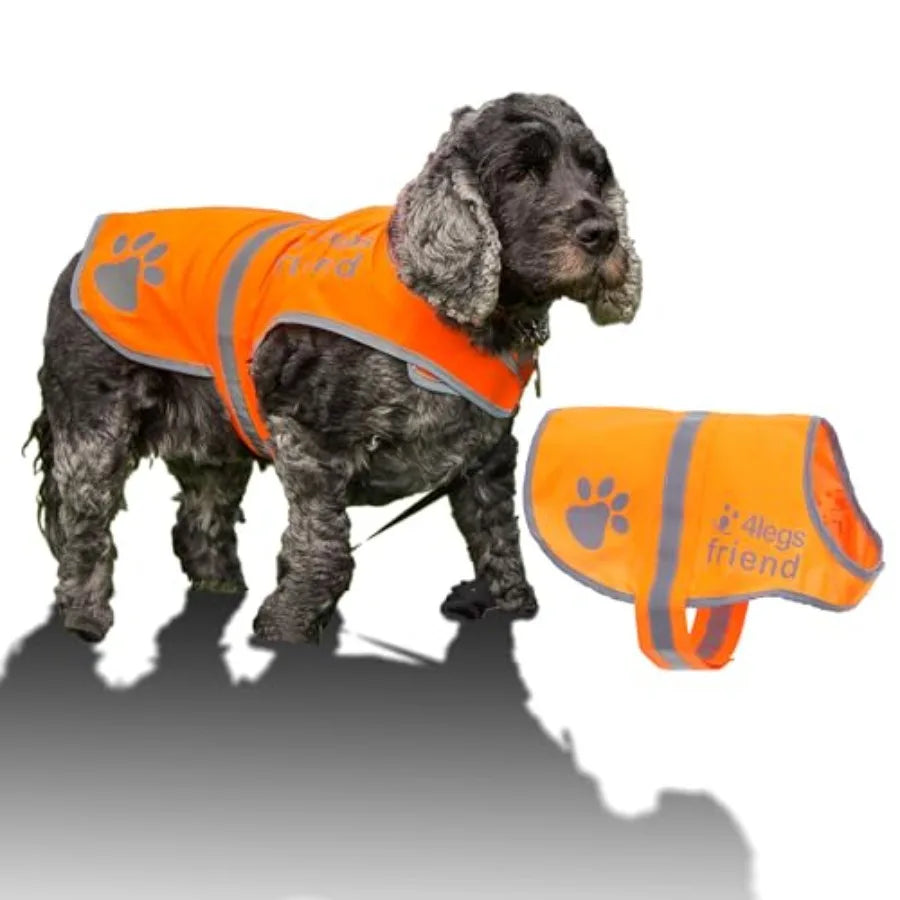 Reflective Blaze Orange Dog Vest with Hi-Visibility and Waterproof,