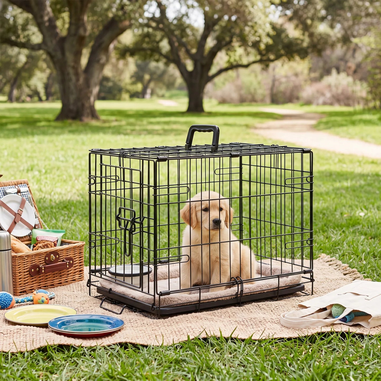 18 Inch Single Door Dog Crate Metal Pet Kennel.