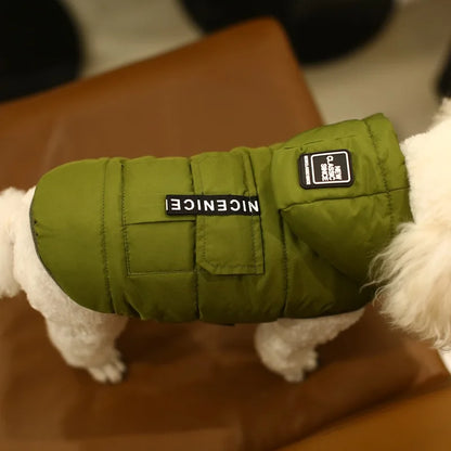 Winter Cotton Waterproof Coat with Hood for Small Dogs and Puppies.