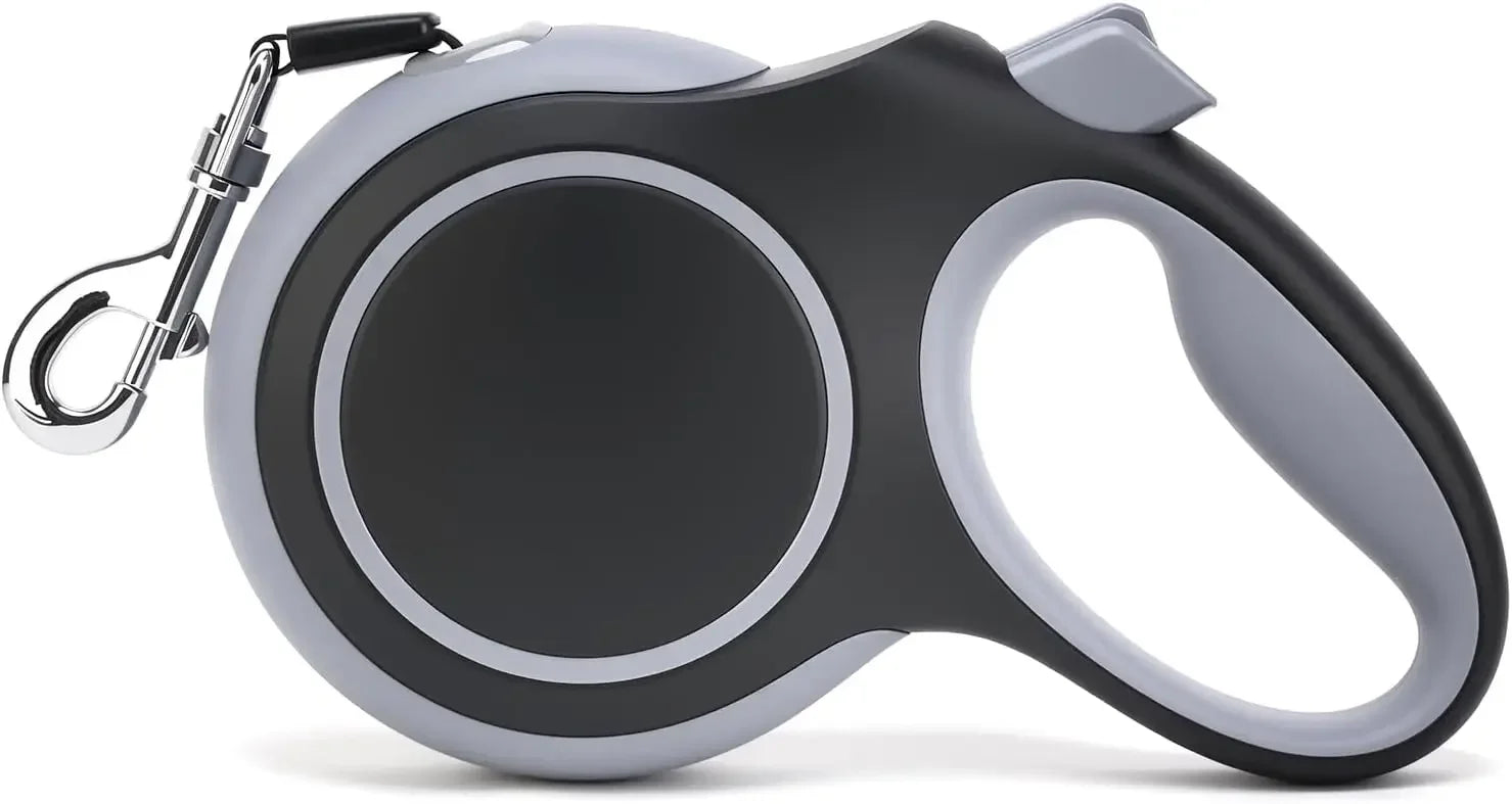 26 Ft Retractable Dog Leash Heavy Duty For Dogs Up To 110 lb.  Anti-Slip Rubberized Handle One Handed Brake Strong Nylon Tape.