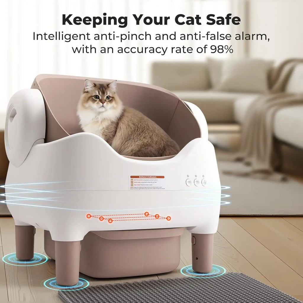 Automatic XL Litter Box, Self Cleaning Cat Litter Box, Smart with Wi-Fi App.