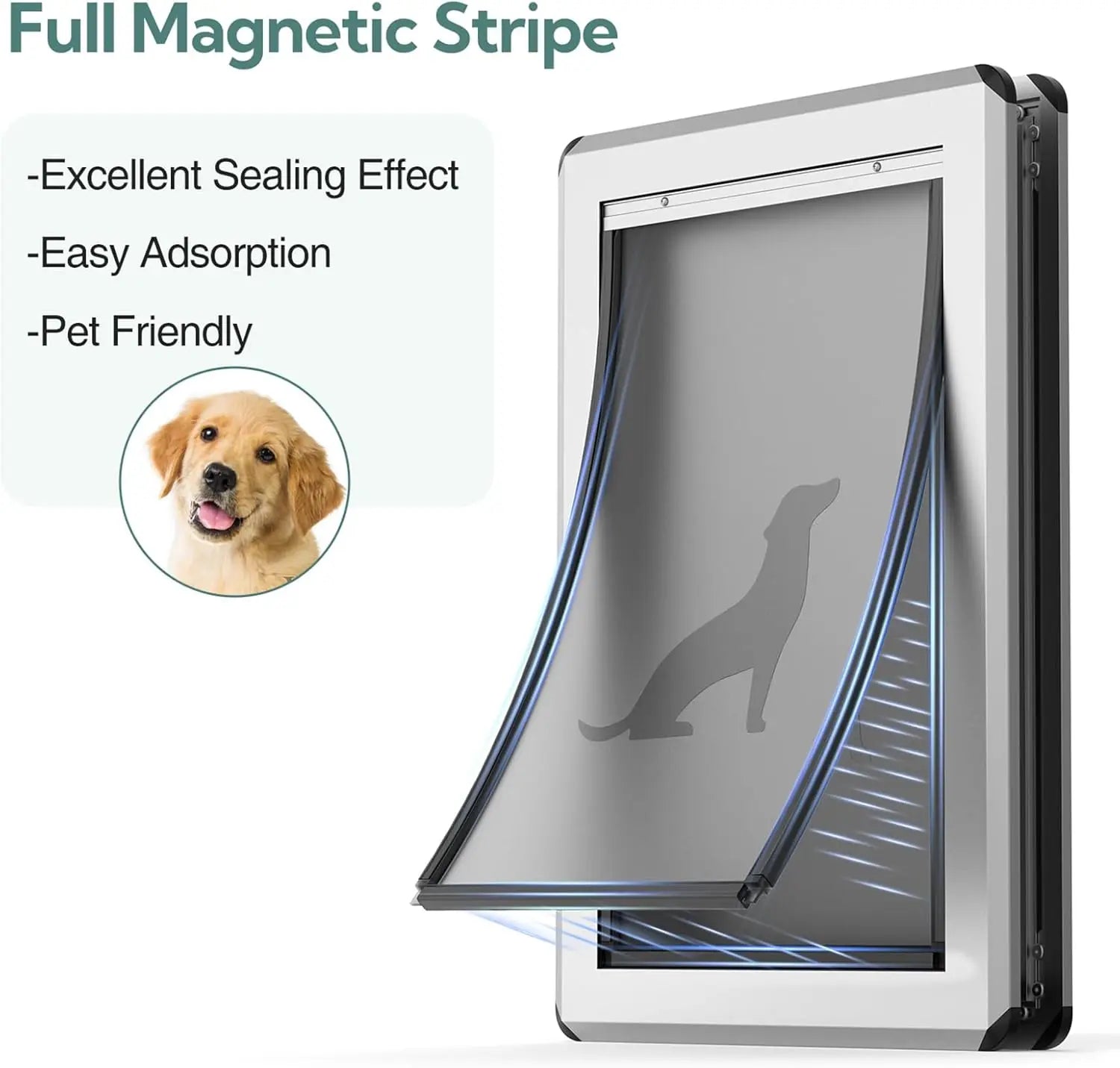 Exterior Door Application, Aluminum Frame, Rust Resistant and Energy Efficient Large Dog Door for Pets Up to 100 lb.