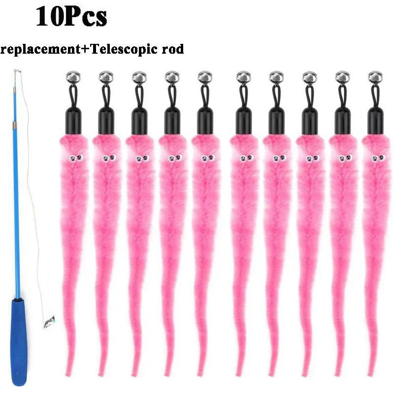 Replace Plush Cat Toy Worms, and Stick