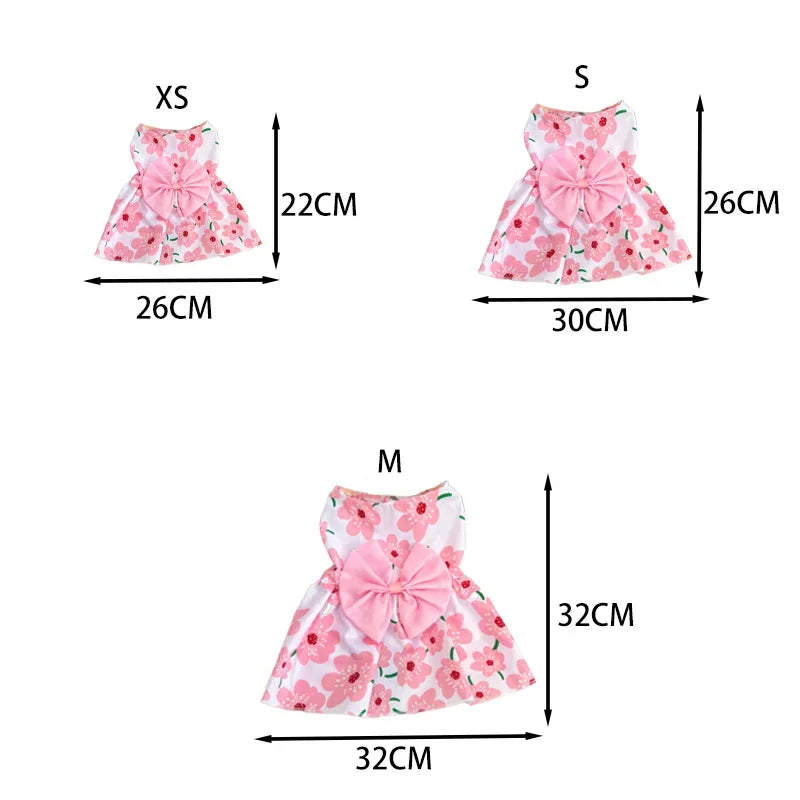 Spring Summer Dog Princess Dress.  Cute Pet Skirt Dog Dress with a Bow Lace.      for Small Medium Puppy