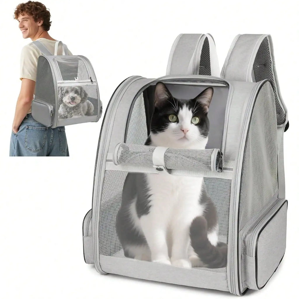 Large Cat Backpack Carrier, Backpack Suitable For Travel, Hiking, Shopping and Medical Visits.