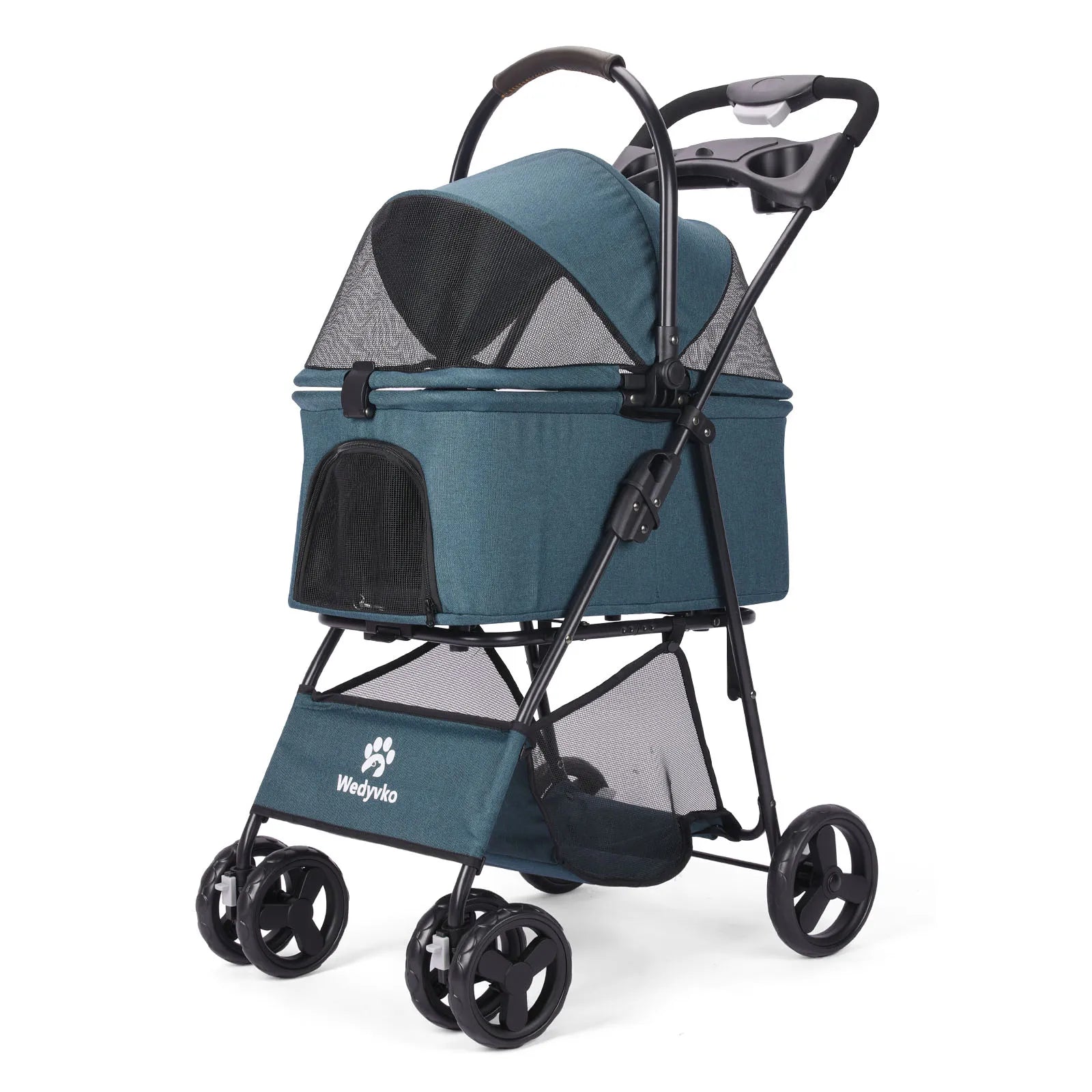 Pet Stroller with Removable Carrier, Folding Stroller for Dogs and Cats.