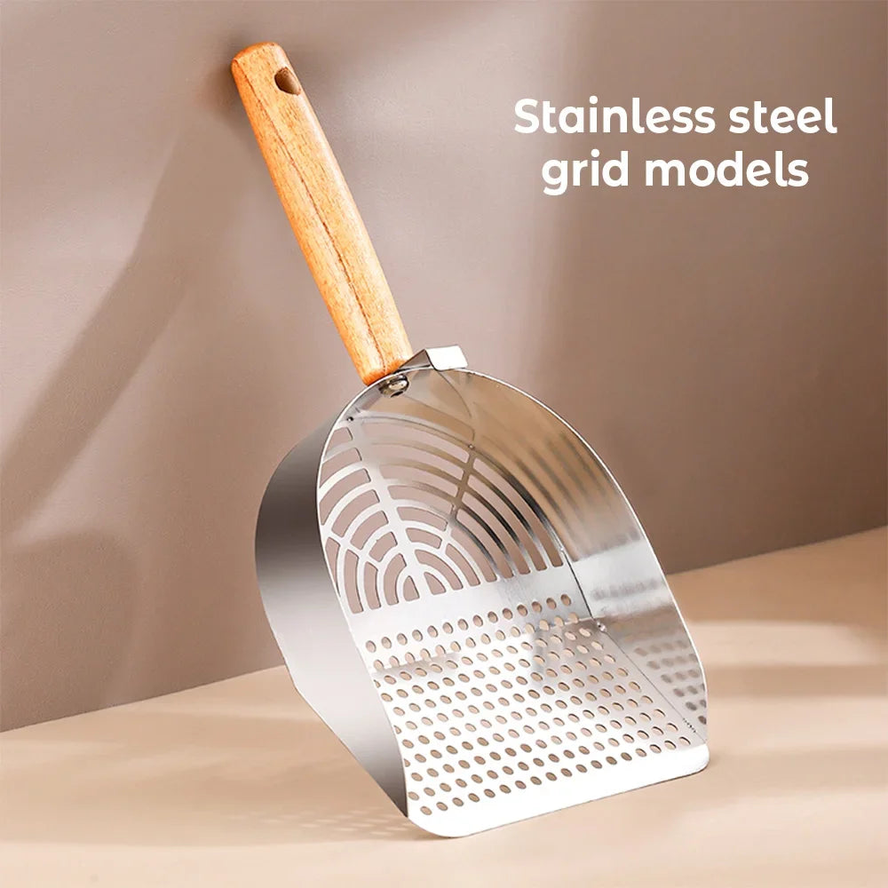 Steel Cat Litter Scoop,  Long Handle Shovel Cleaning Tool For Tofu and Litter in Litter Box.