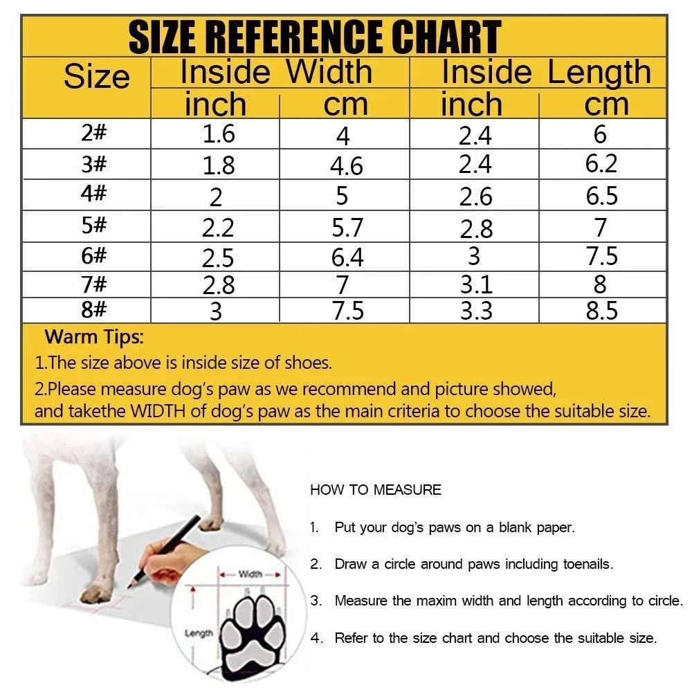 Waterproof Dog Shoes Anti-Slip Rubber Dog Booties for Summer Hot Pavement;  Winter Snow Dog Boots Reflective 4pcs.