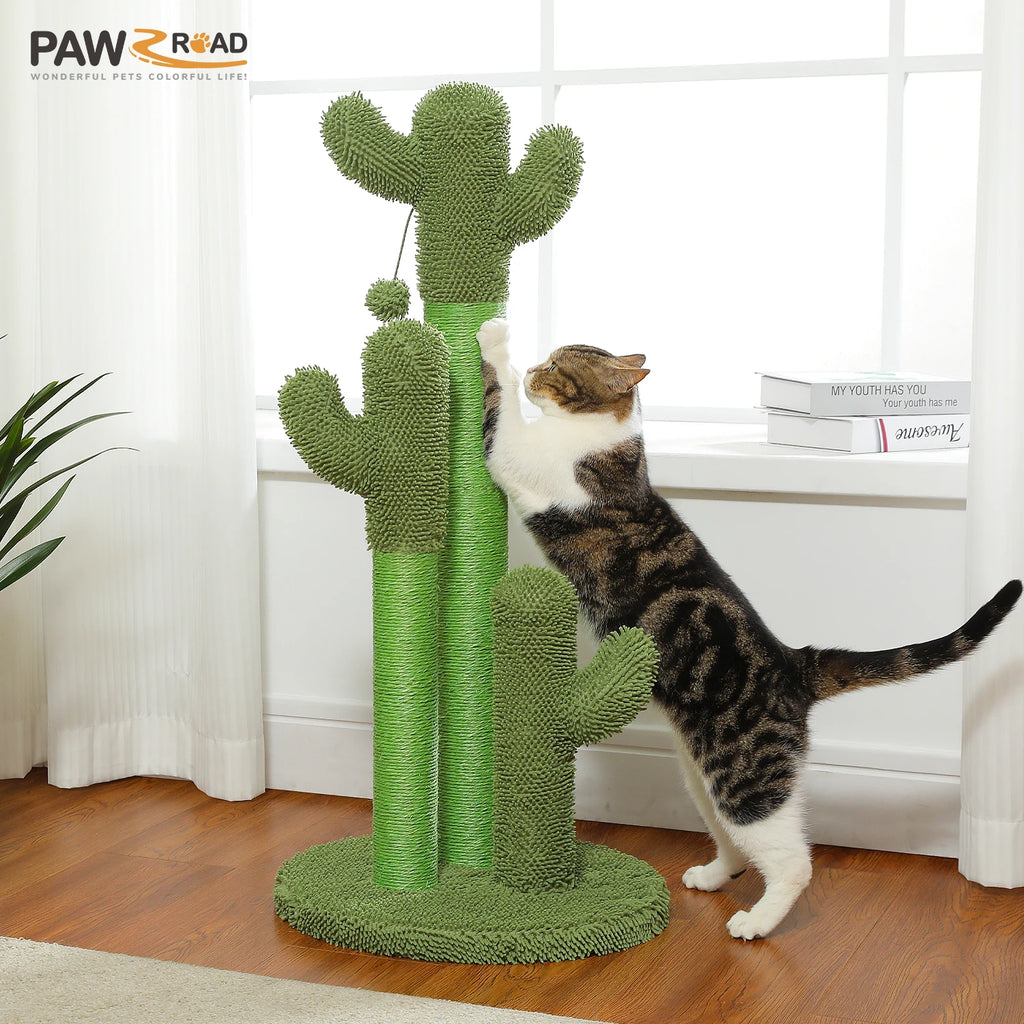 Cactus Cat Tree with Large Condo, Hammock, Dangling Ball, Small Cat Tower, Cat Scratching Post for Indoor Cats.  Limit 8.7 lb.