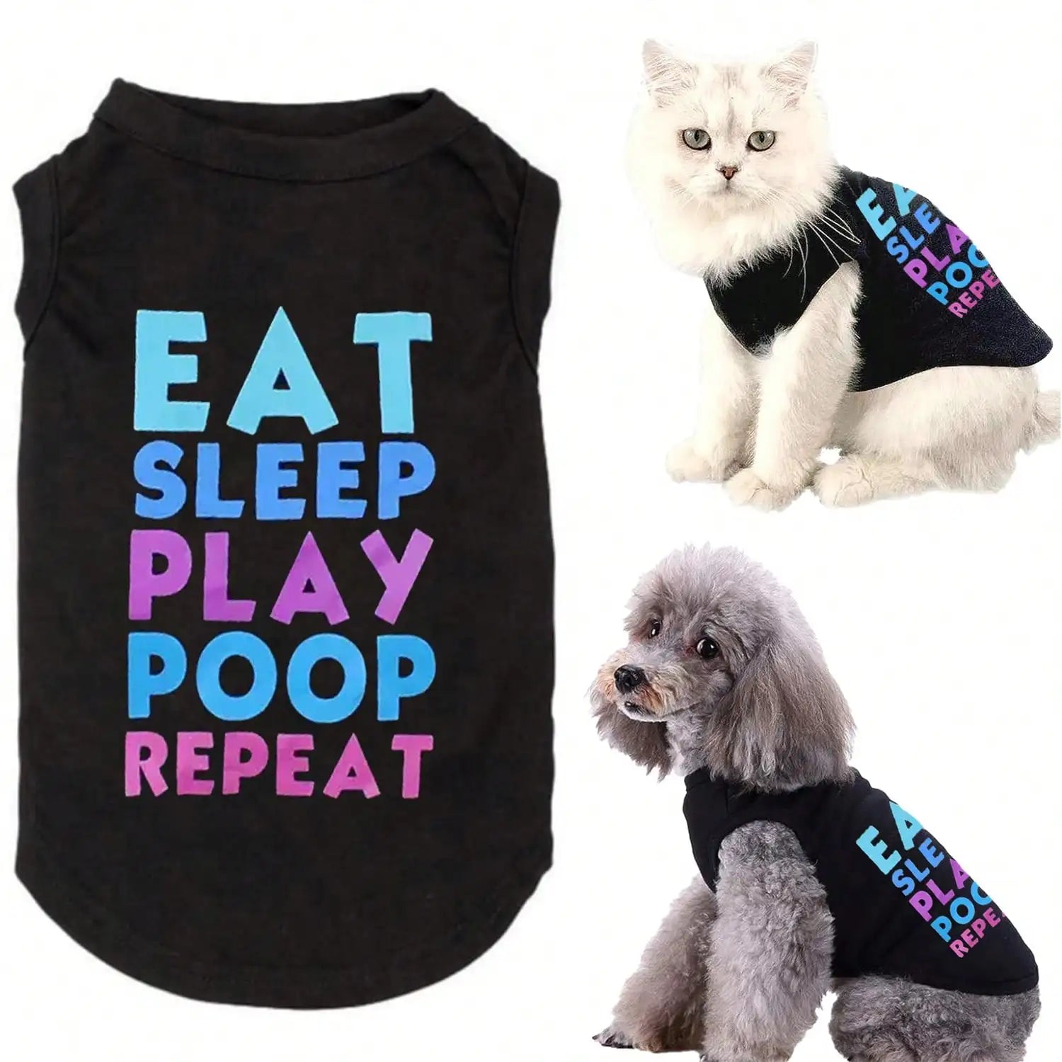 1 Piece Dog Printed T-Shirt. It is a Cute Breathable Vest T-Shirt for Spring and Summer.