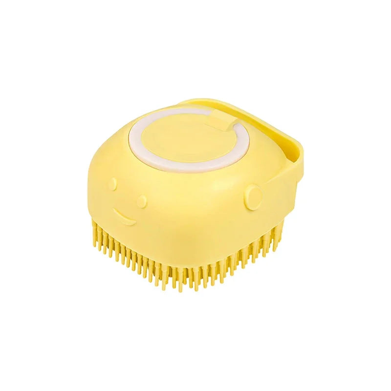 Pet Bathing Brush with Shampoo Dispenser.