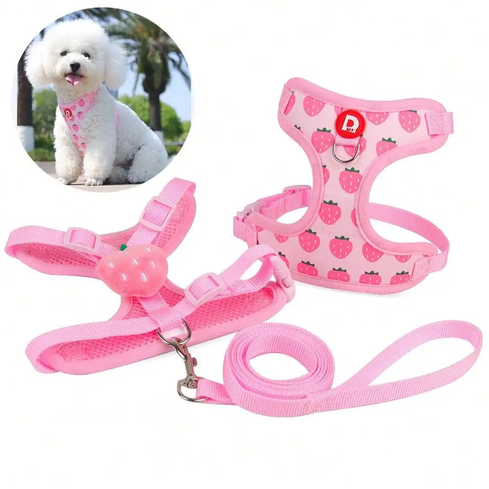 Cute Pet Harness And Leash Set For Small Dogs.  Anti-Escape Cat Leash.  Adjustable Cat Vest,