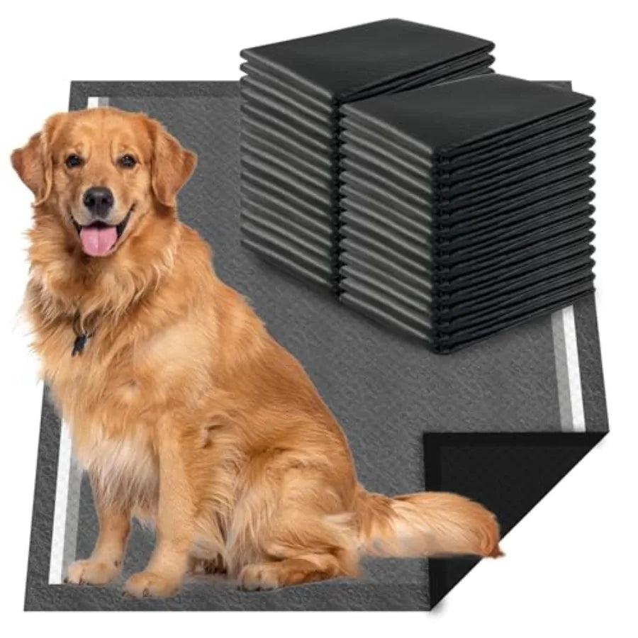 Charcoal Odor-Control Disposable Dog Pee Pads Extra Large 28"x34".  Puppy Pads Extra Large 30".  Six Layers of  Absorbent Fabric.