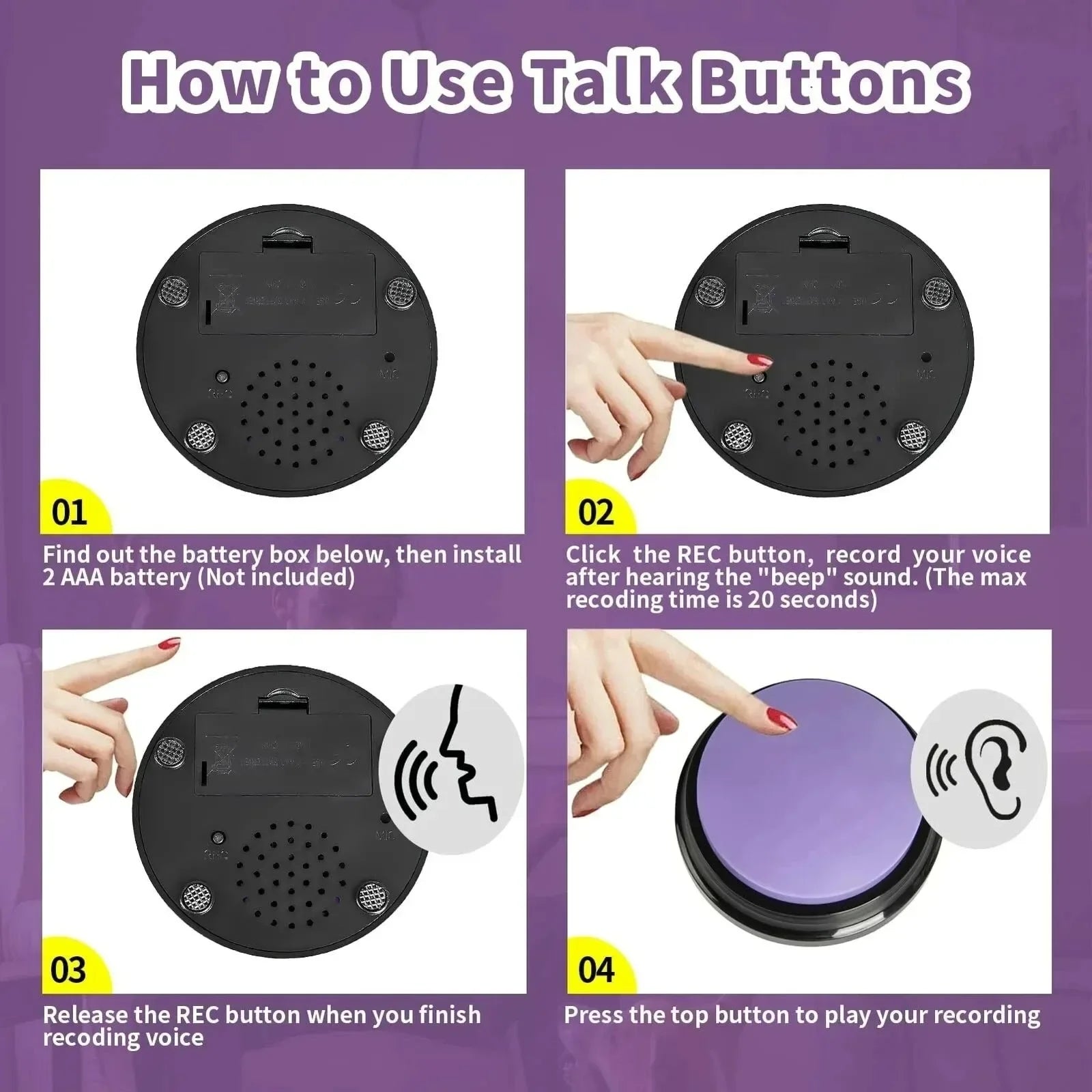 Dog Buttons Voice Recording Button for Pet Training.