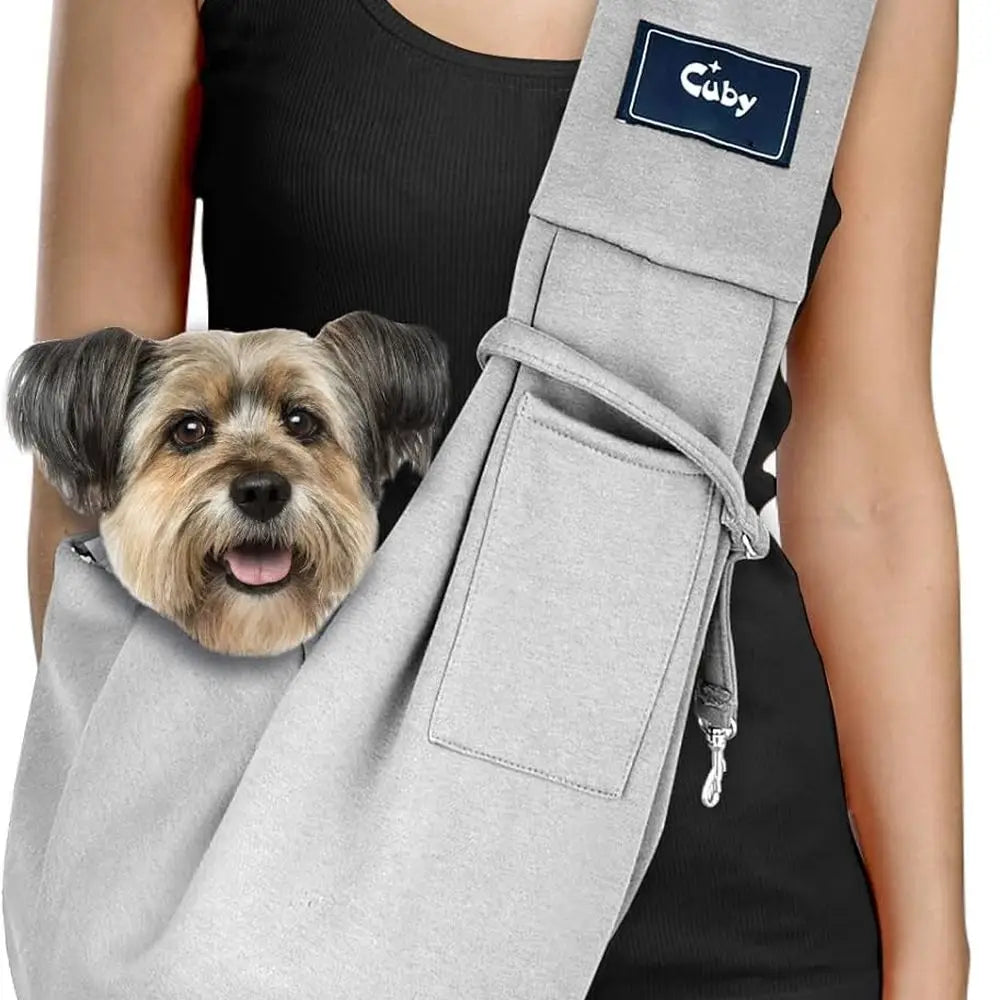 Dog and Cat Sling Carrier - Hands Free Reversible Pet Papoose Bag - Soft Pouch and Tote Design - Suitable for Puppy and  Small Dogs.
