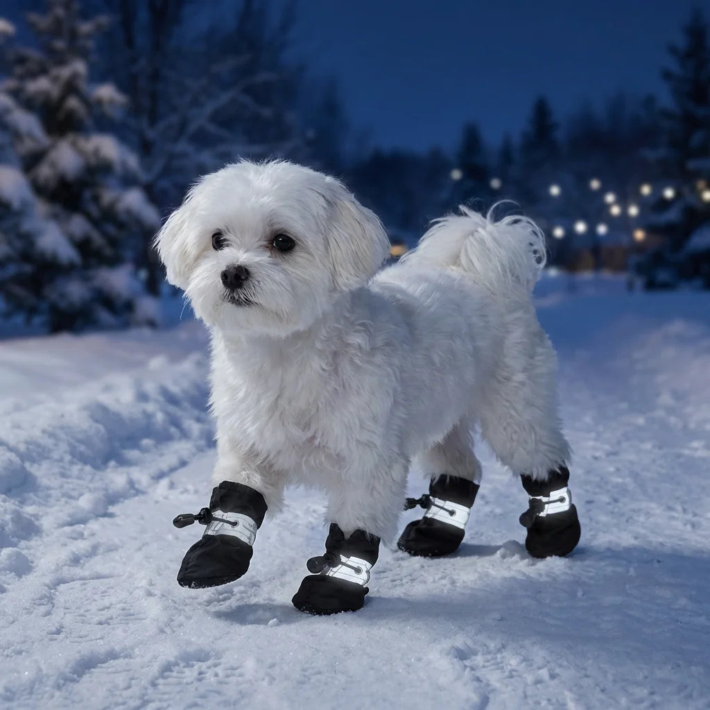 X-Small Dog Shoes Waterproof Durable Boots for 3-4 lb. Tiny Dogs,  Secure Fit.
