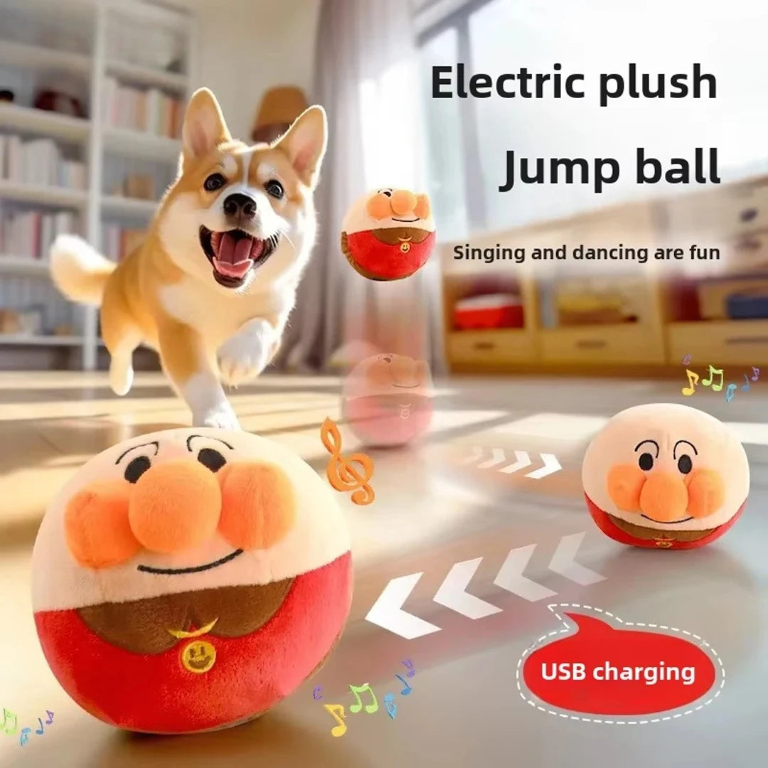 Dog Toys Interactive Electric Jumping Ball with music USB Rechargeable.