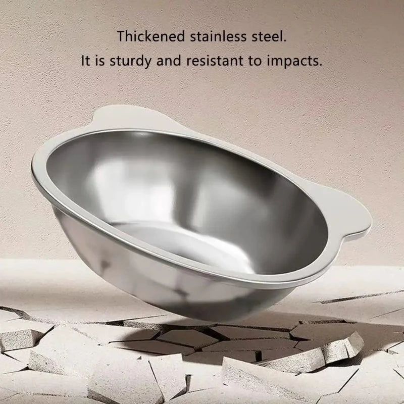 Stainless Steel Raised Cat Bowl with 15° Elevated Non-Slip Design for Cats and Puppies.