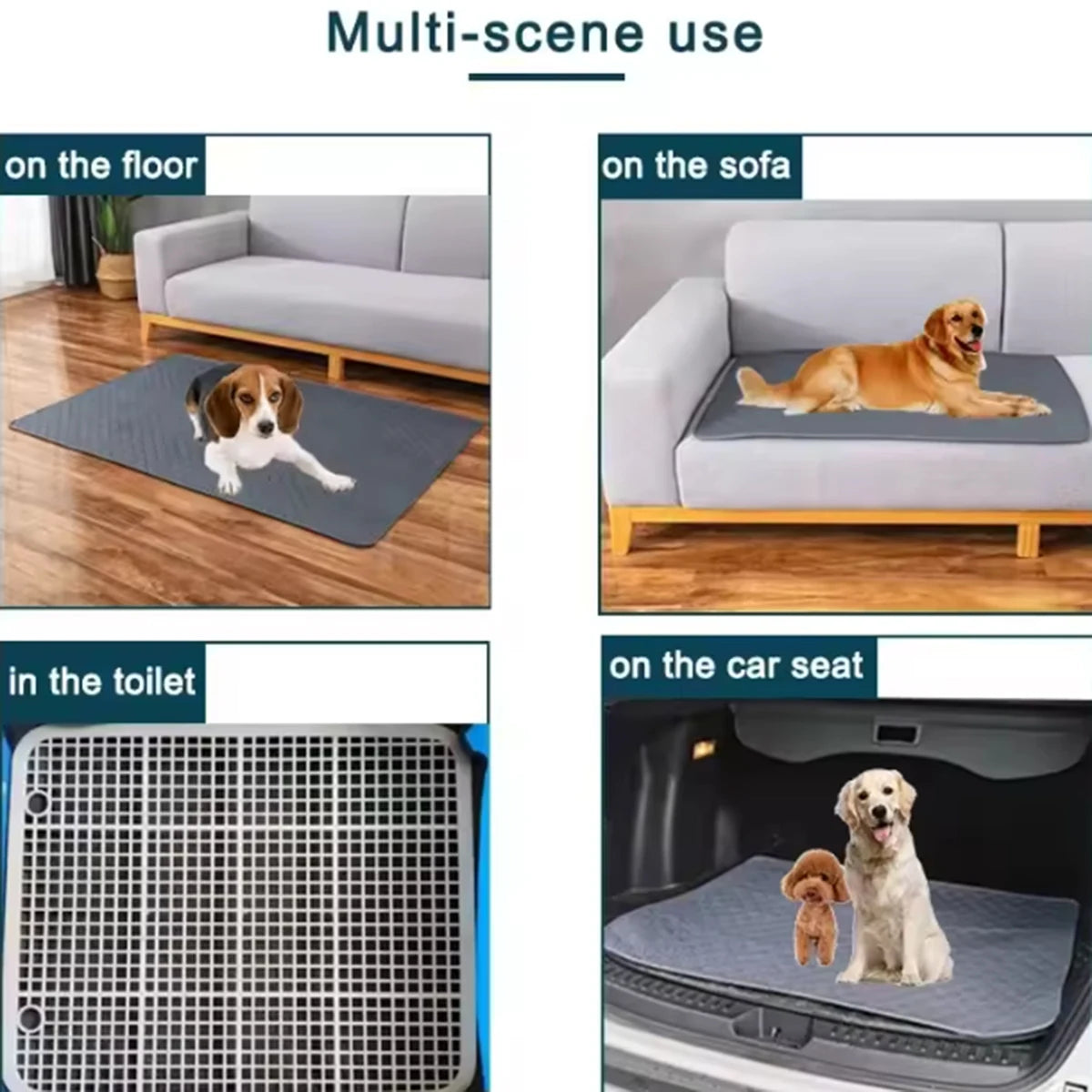 Winter Dog Pee Pad Reusable, Washable Dog Urine Mat.  Waterproof,  Absorbent, Puppy and Cat Training.