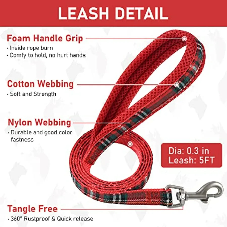 Small Dog Harness Collar and Leash Set.  Step in, No Pull and Soft Mesh.  Adjustable Dog Vest Harness.